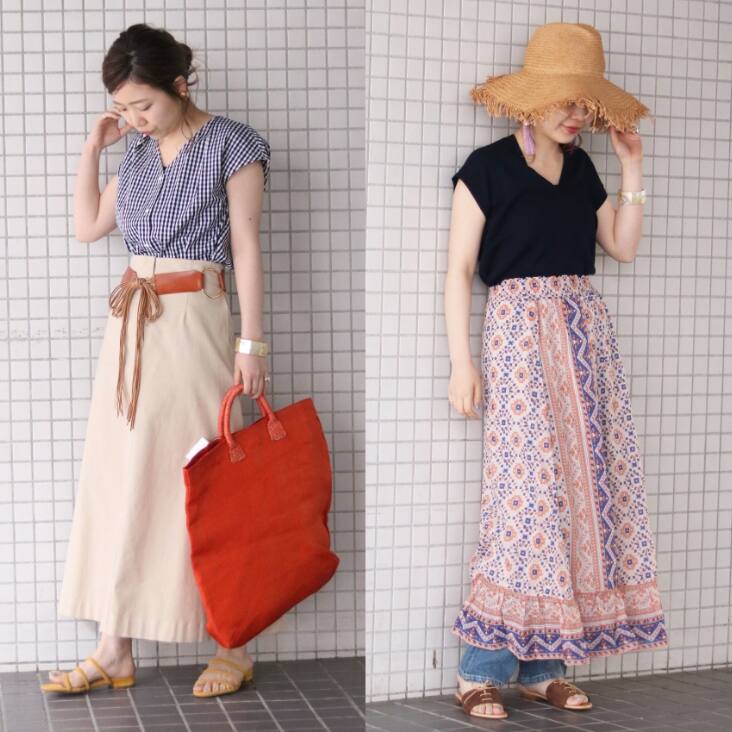 SLOBE IENA 夏 柄物 スタイリング