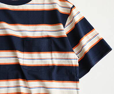 【汗染み防止】US COTTON ヘビーウェイト ボーダー Tシャツ