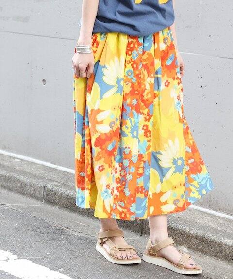 JOURNAL STANDARD 《予約》花柄コットンシルクギャザースカート◆