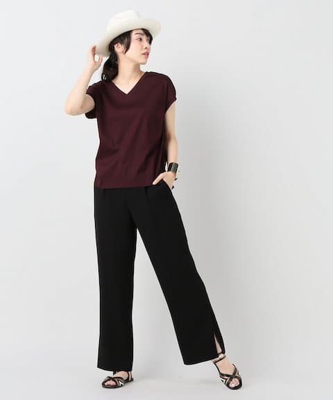 JOURNAL STANDARD 60/2ガスコットン Vネック フレンチTシャツ