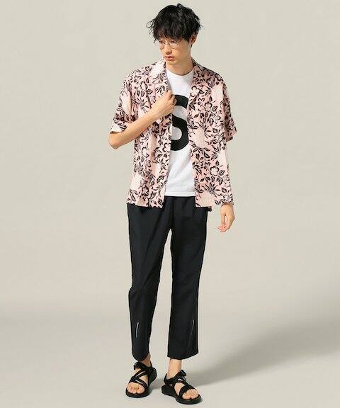 JOURNAL STANDARD relume レーヨンシルク プリントオープンカラーシャツ