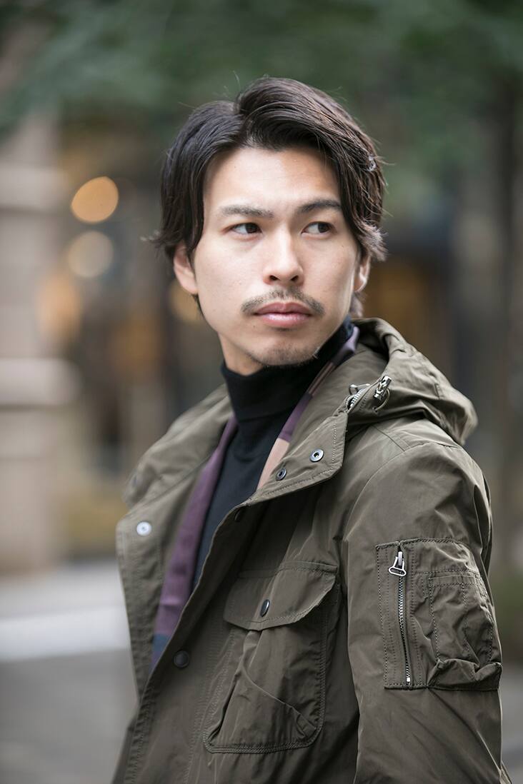 高津戸さん 顔周り フードパーカ タートル