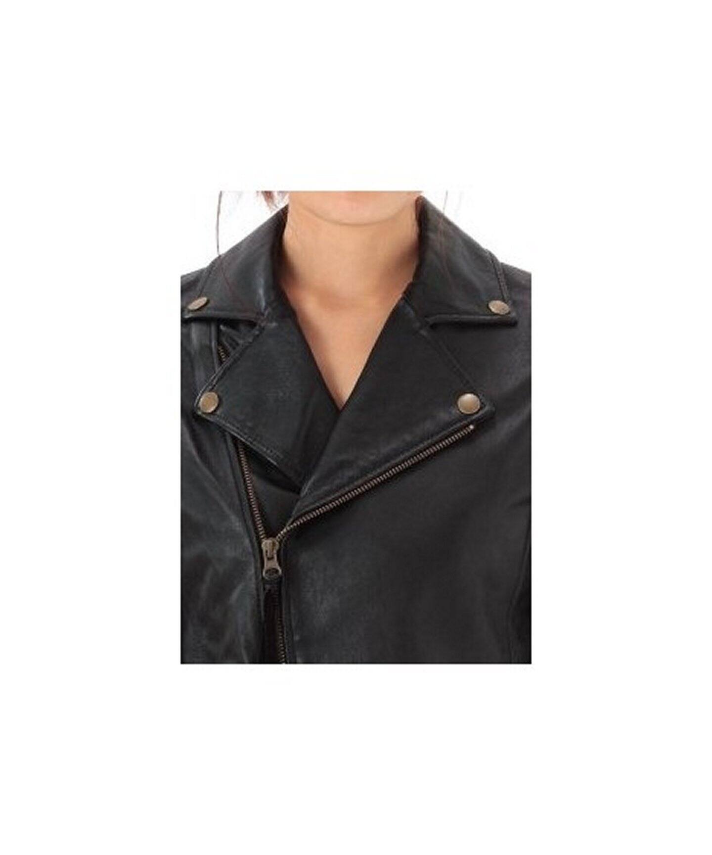 SLOBE レザージャケット ブラック（□SLOBE IENA 戻る ノーカラー  