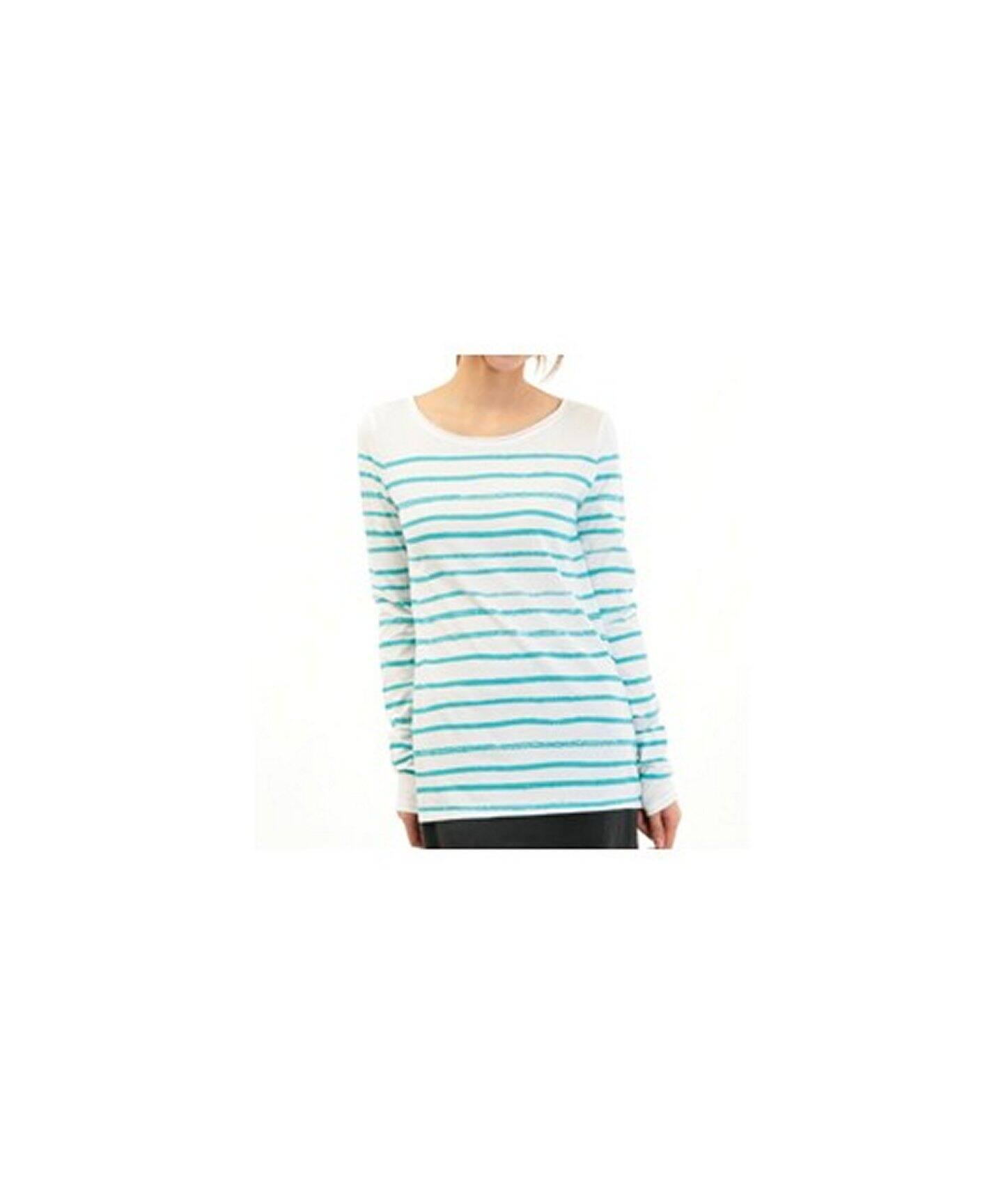 手書き風ボーダーUネックプルオーバー（Tシャツ／カットソー 