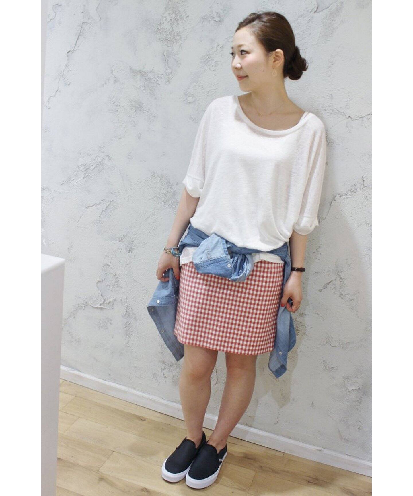 ギンガムチェック柄タイトスカート（ミニスカート）｜SLOBE IENA  