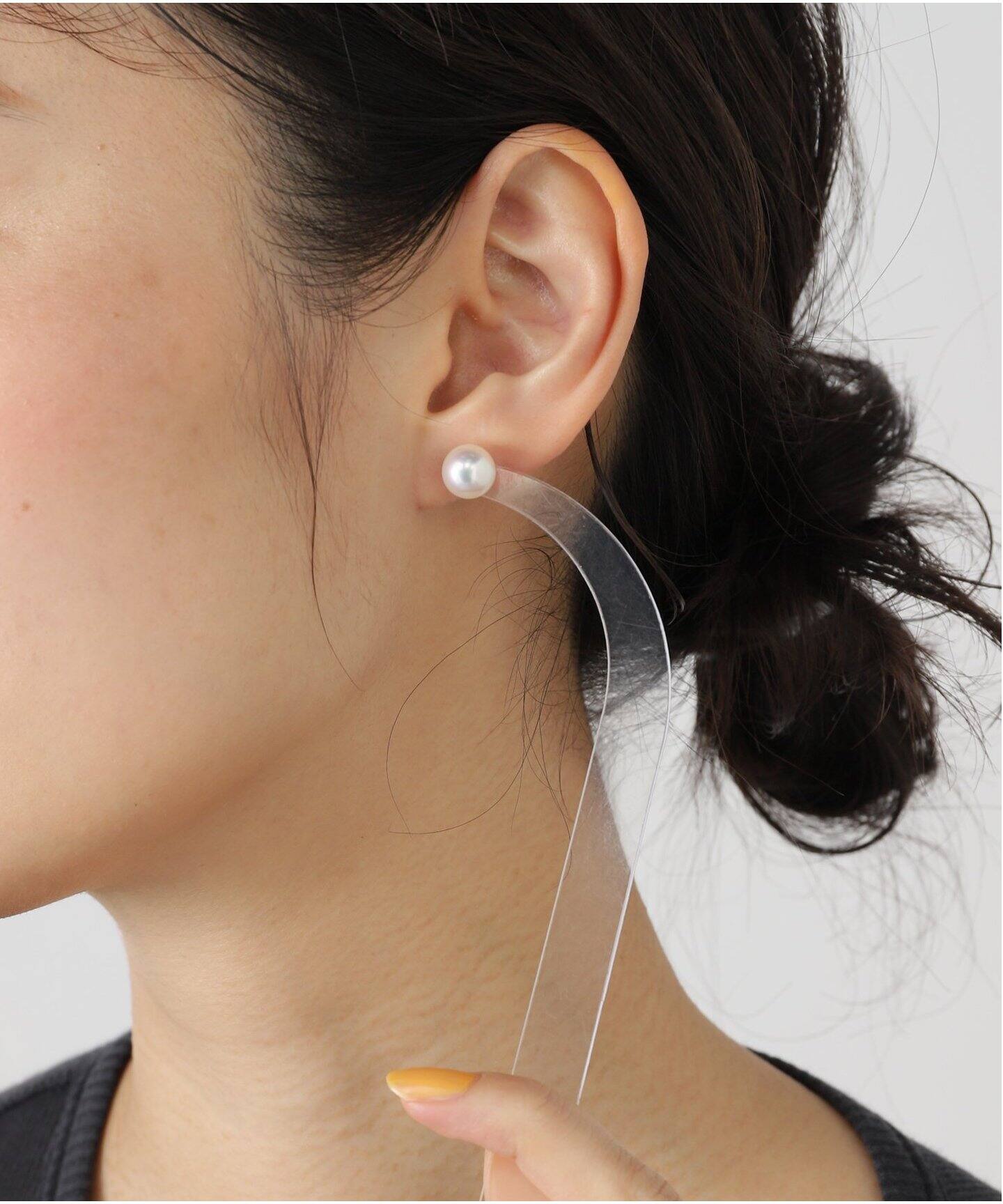 14KWG 8.5mm あこやパールピアス(両耳)（ピアス（両耳用 
