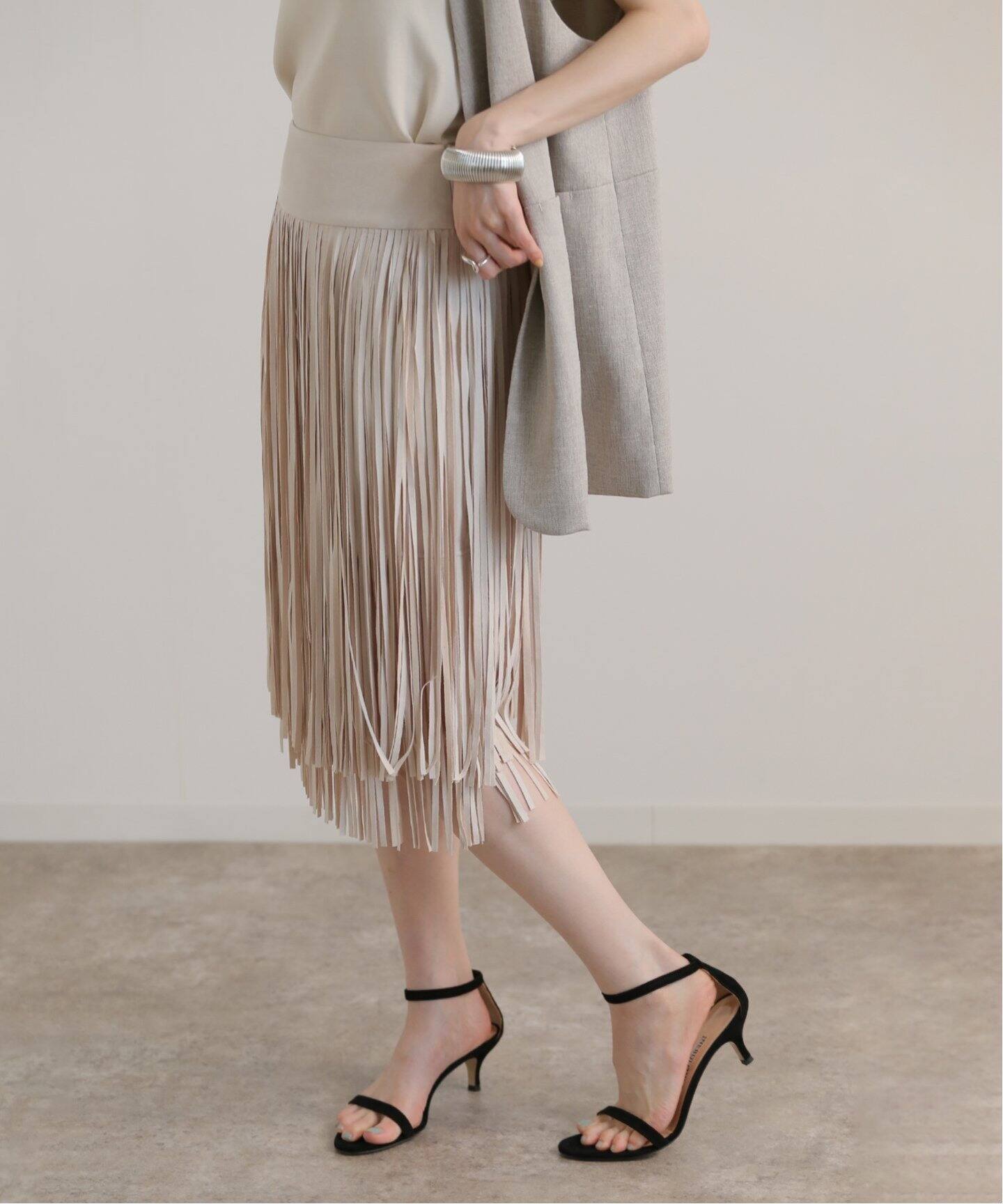 フリンジスカート（ひざ丈スカート）｜IENA（イエナ）の通販  