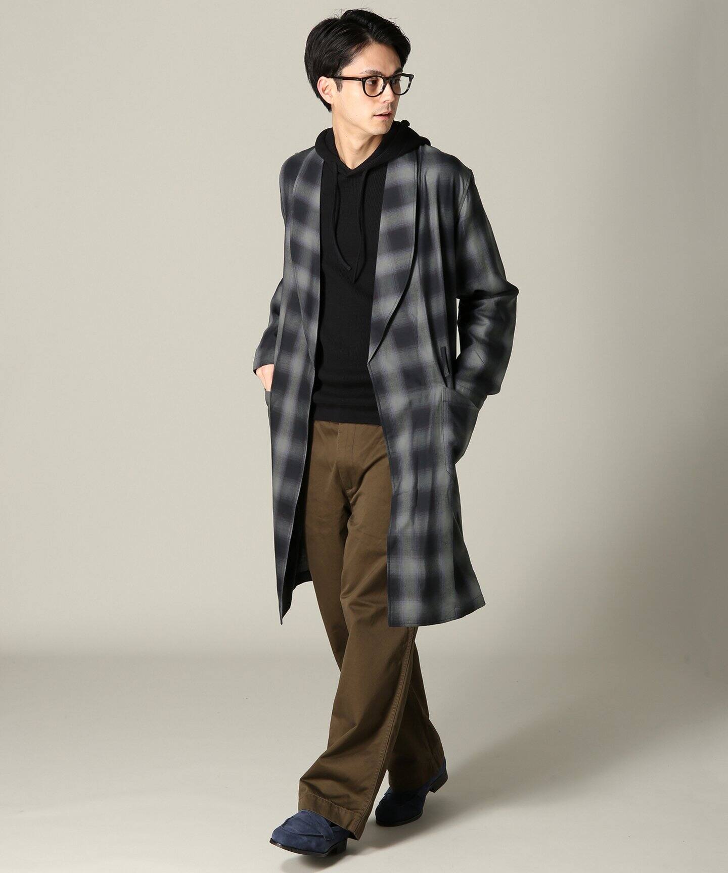モノトーンオンブレーチェック ガウンコート（その他ブルゾン  