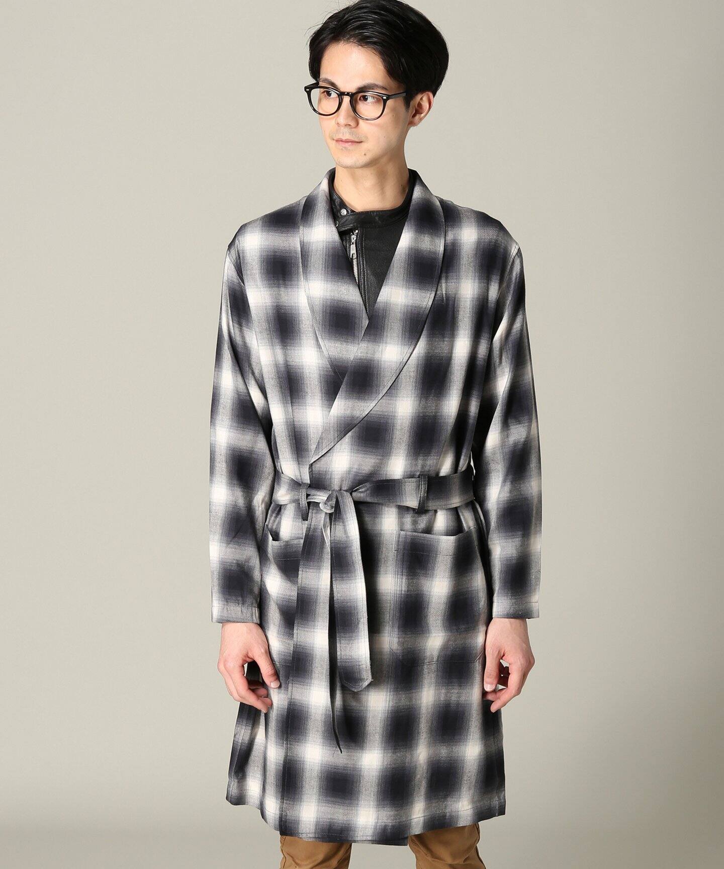 モノトーンオンブレーチェック ガウンコート（その他ブルゾン  