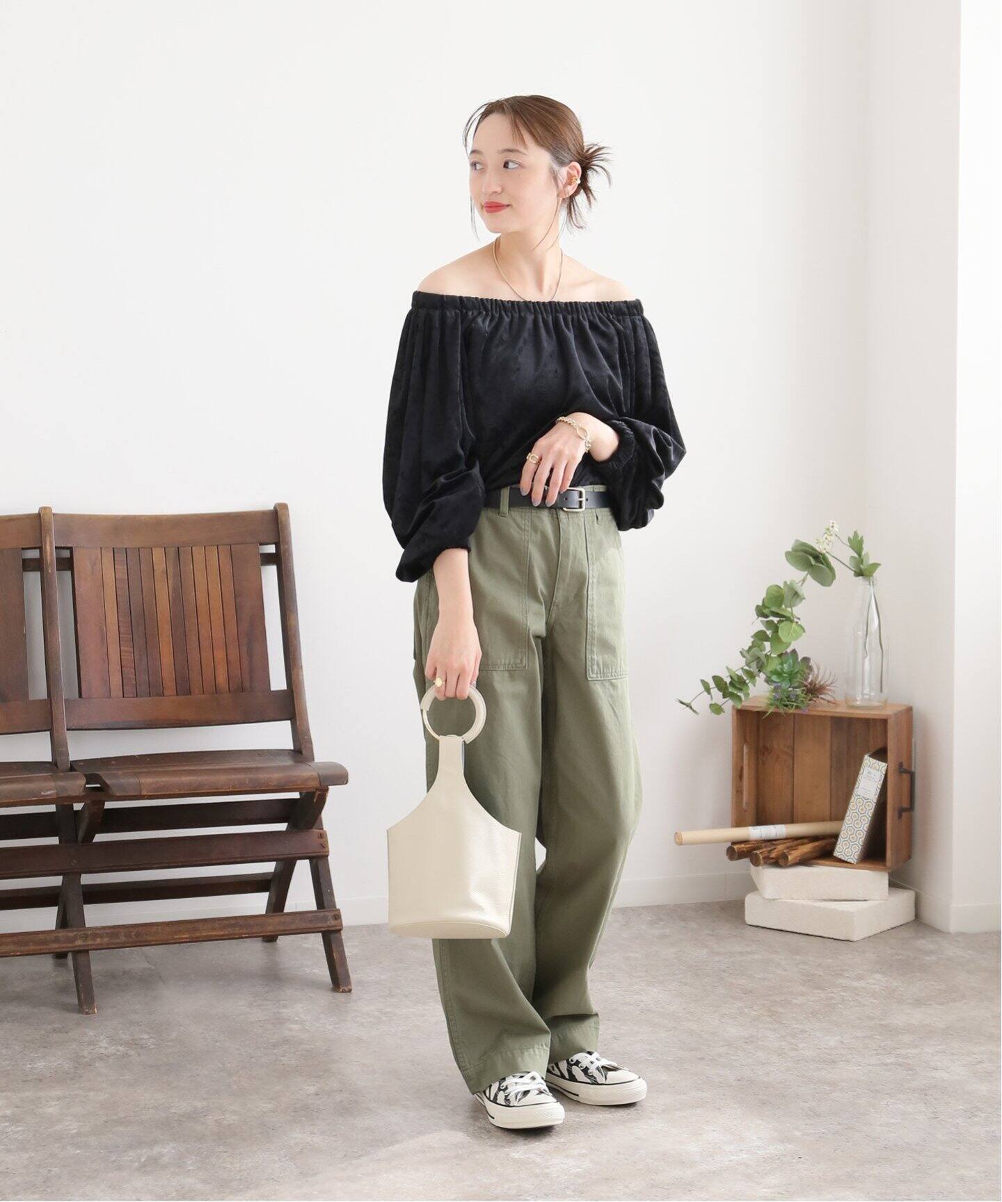 Spick&amp;Span ベロアブラウス ベロア オフショルダー ブラウス（シャツ／ブラウス）｜Spick & Span