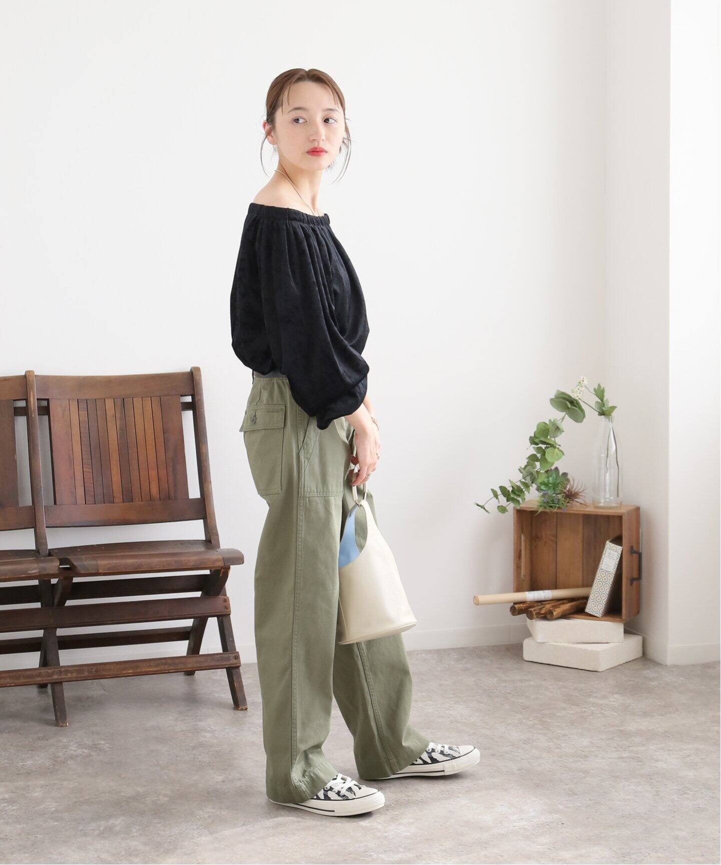 20SS　スピックアンドスパン　オフショルダーコットンガーゼトップス　アメリカ製 Spick & Span - 20SS スピックアンドスパン オフショルダーコットン