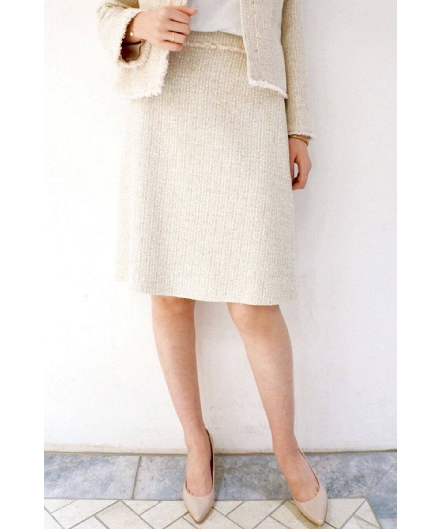 フリンジ ツイードスカート◇（ひざ丈スカート）｜Spick and Span  