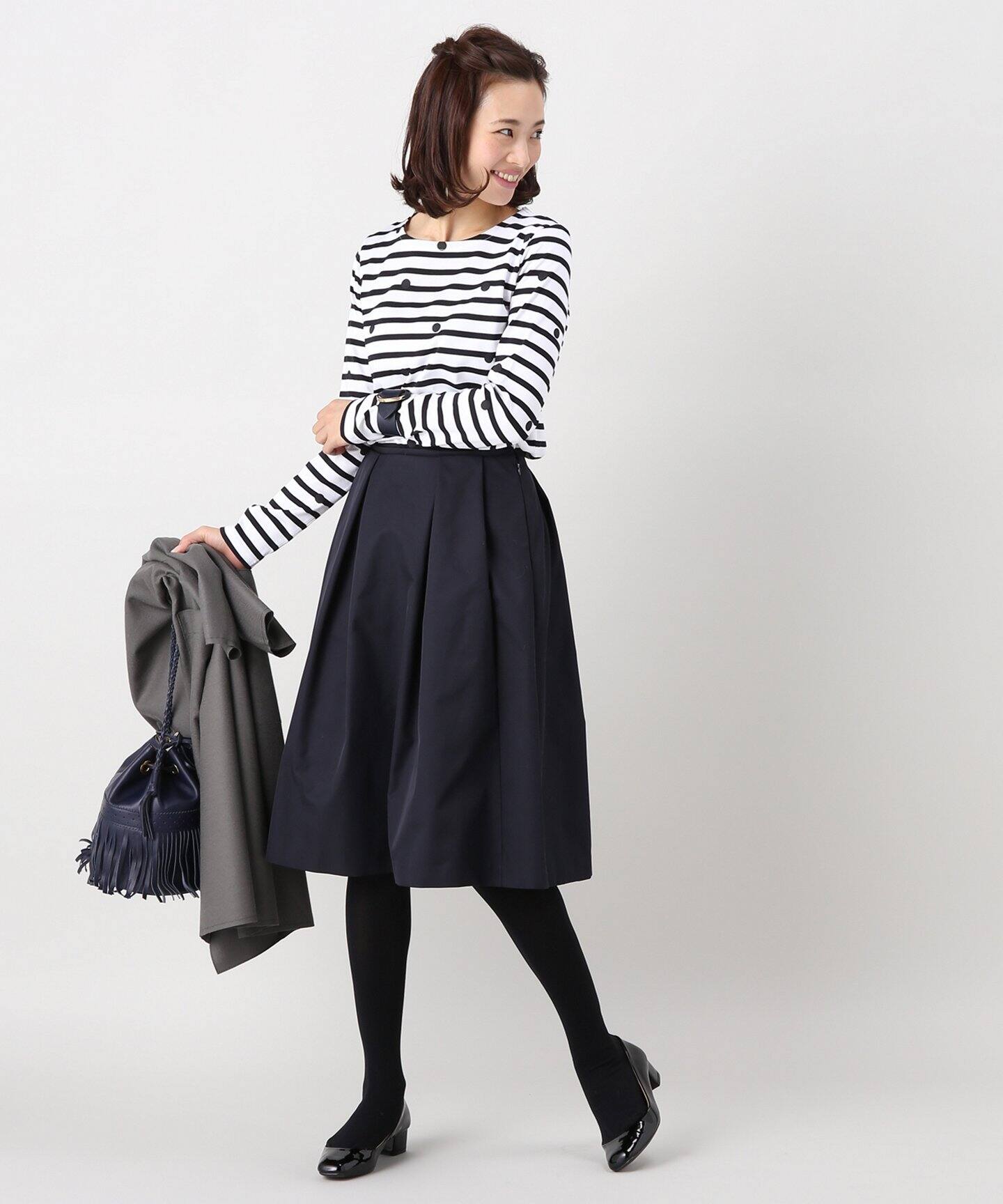 追加2》PEグログランタックスカート◇（ひざ丈スカート）｜IENA  