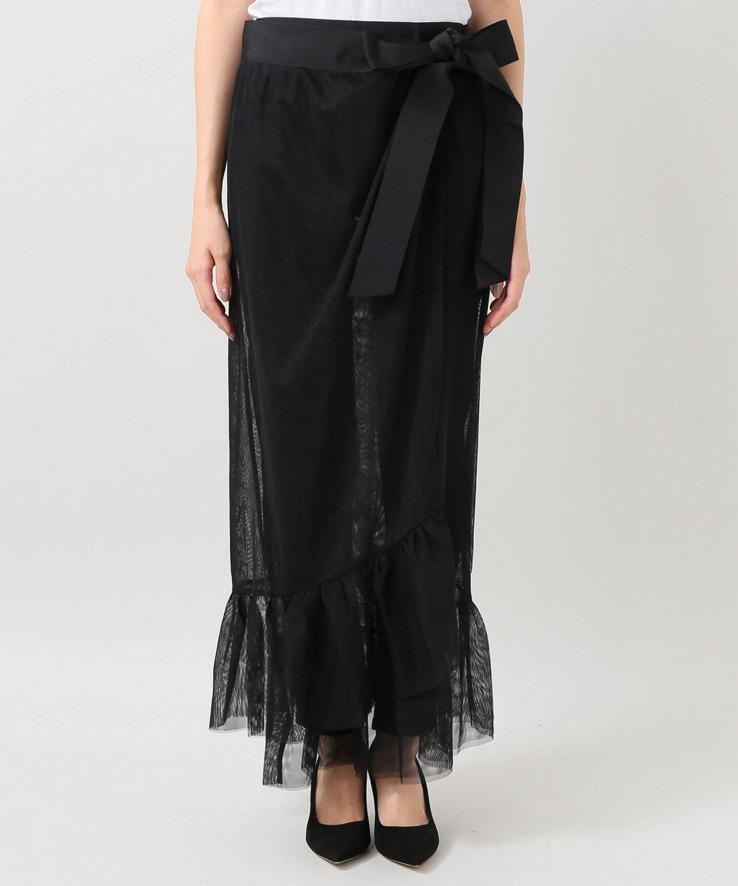 新品 IENA イエナ リボンチュチュスカート 36 ブラック 黒 IENA（イエナ）の「リボンチュチュスカート（スカート）」 - WEAR