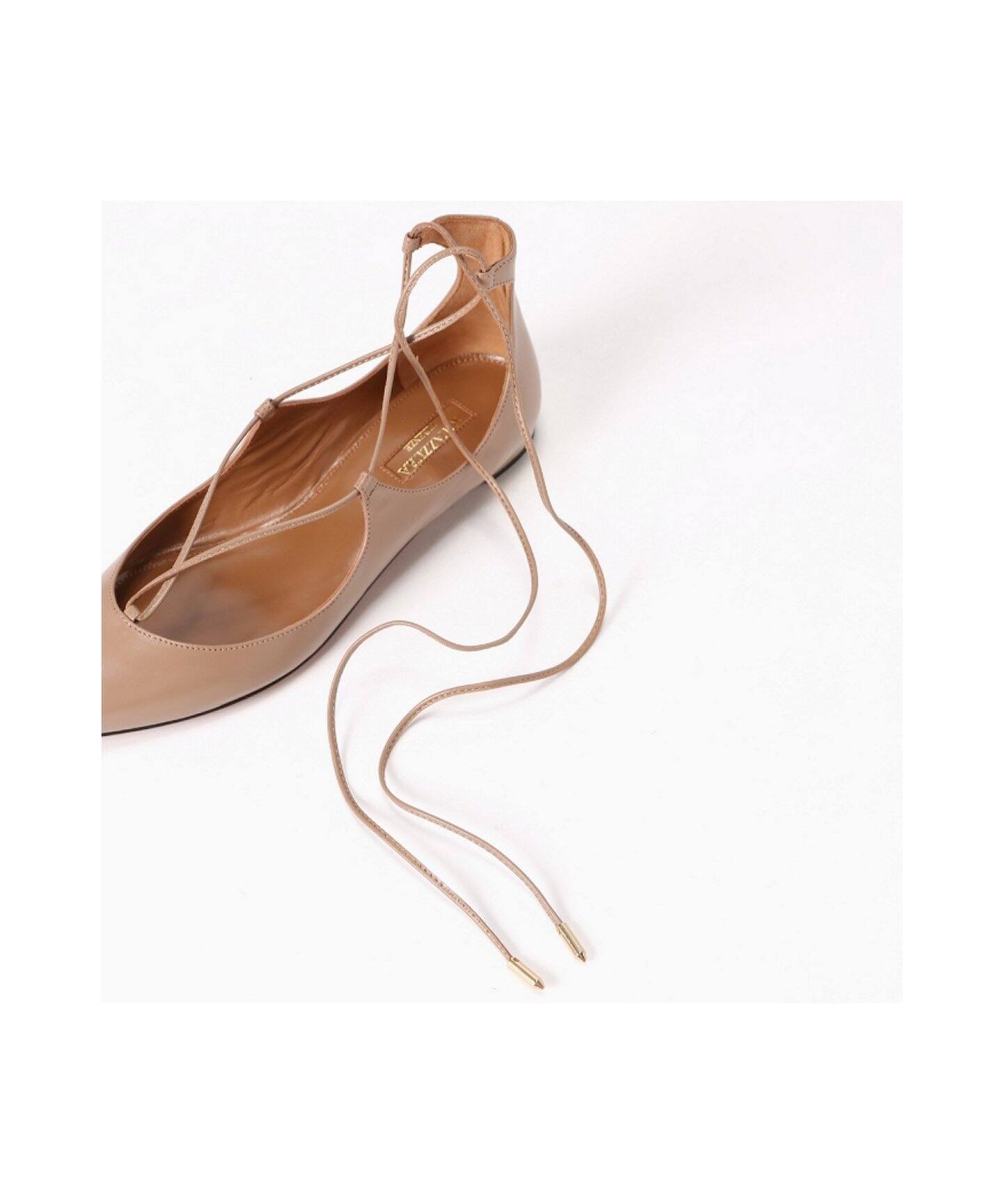 otonaMUSE7月号掲載】【AQUAZZURA】 レースUPフラットパンプス 