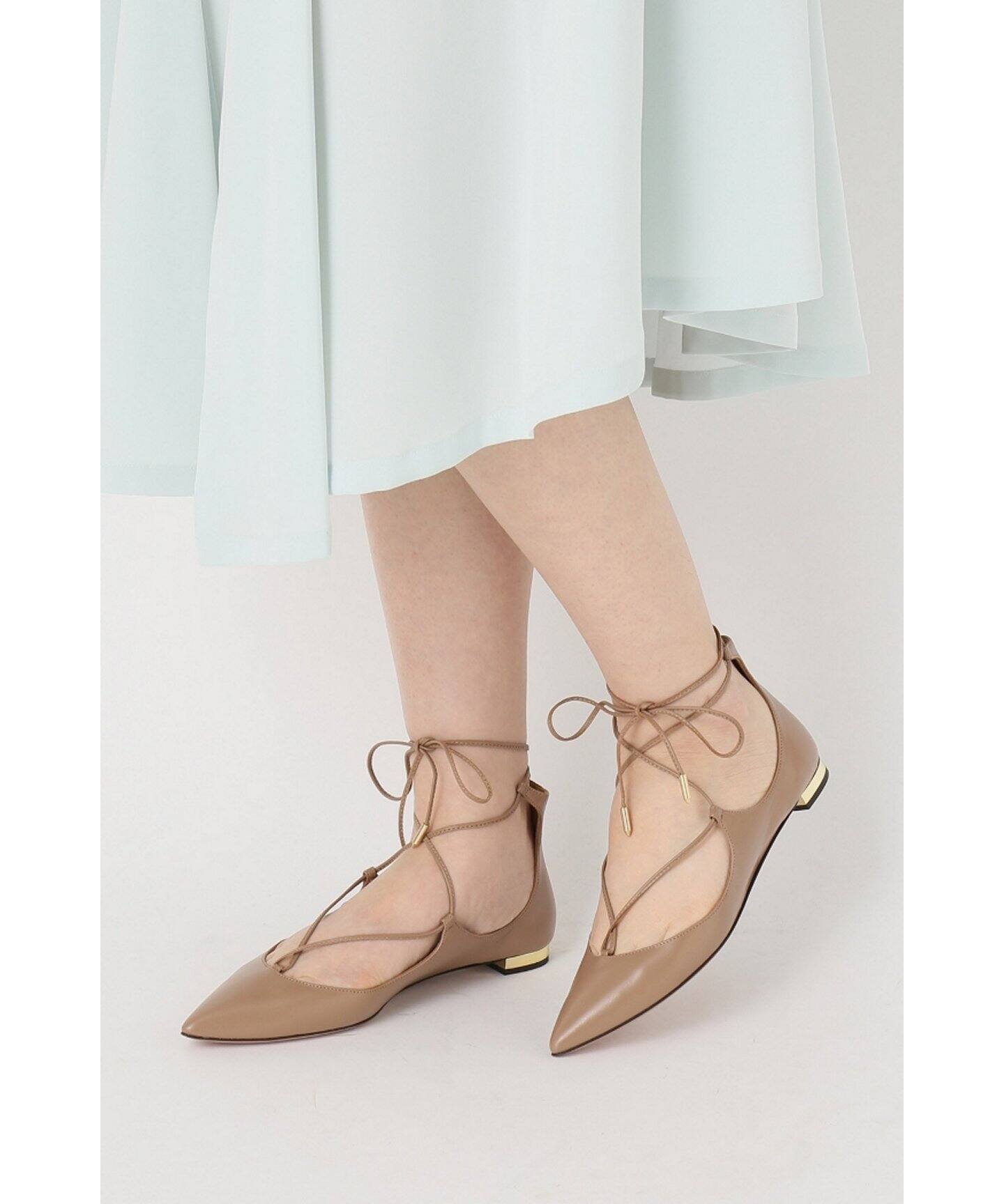 otonaMUSE7月号掲載】【AQUAZZURA】 レースUPフラットパンプス 