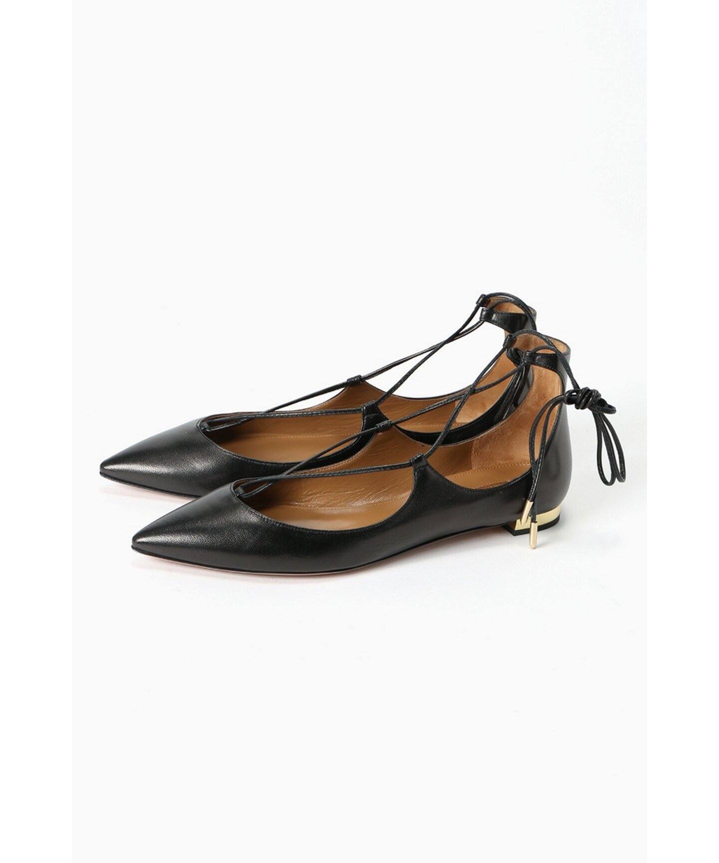 otonaMUSE7月号掲載】【AQUAZZURA】 レースUPフラットパンプス 
