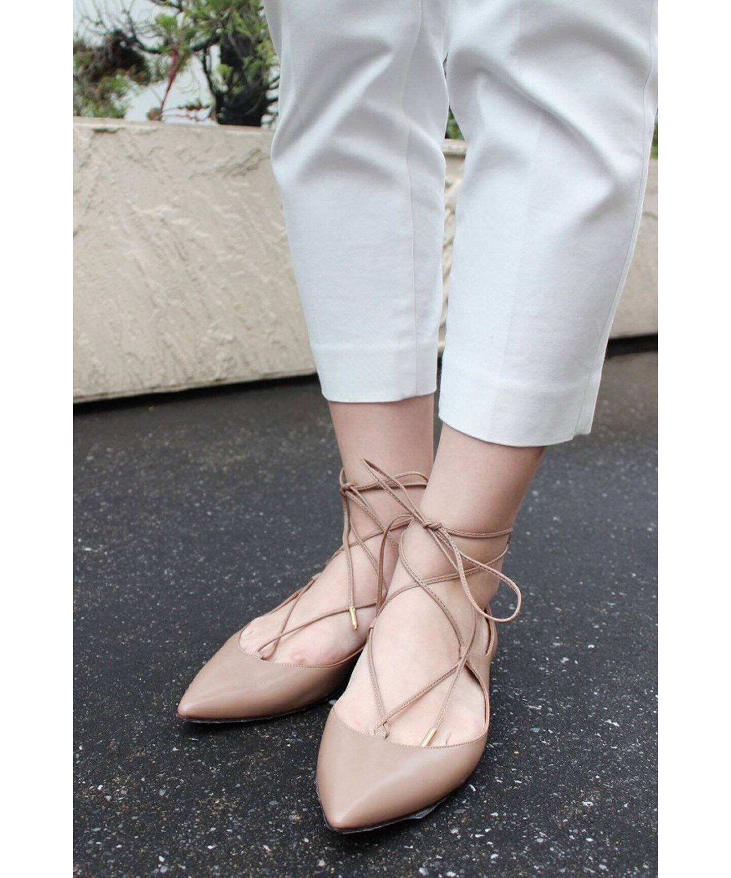 otonaMUSE7月号掲載】【AQUAZZURA】 レースUPフラットパンプス 