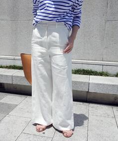 麻 ワイドパンツ