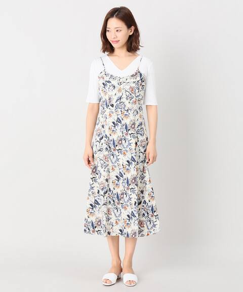 60 Cサテン ボタニカルワンピース B C Stock ベーセーストック 公式のファッション通販 Baycrew S Store