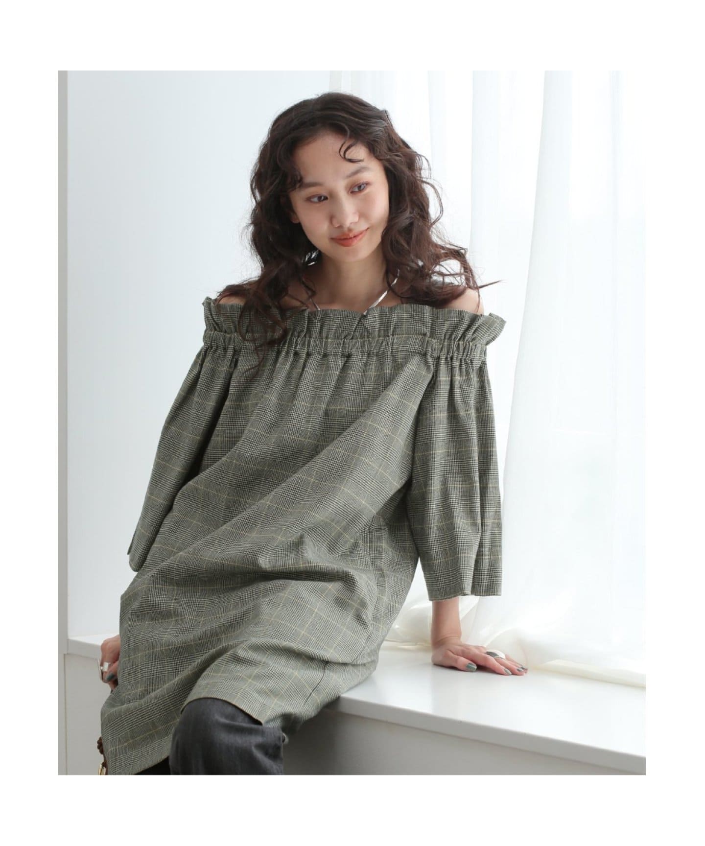 TRグレンチェックCスリ-ブワンピース*（ワンピース）｜B.C STOCK