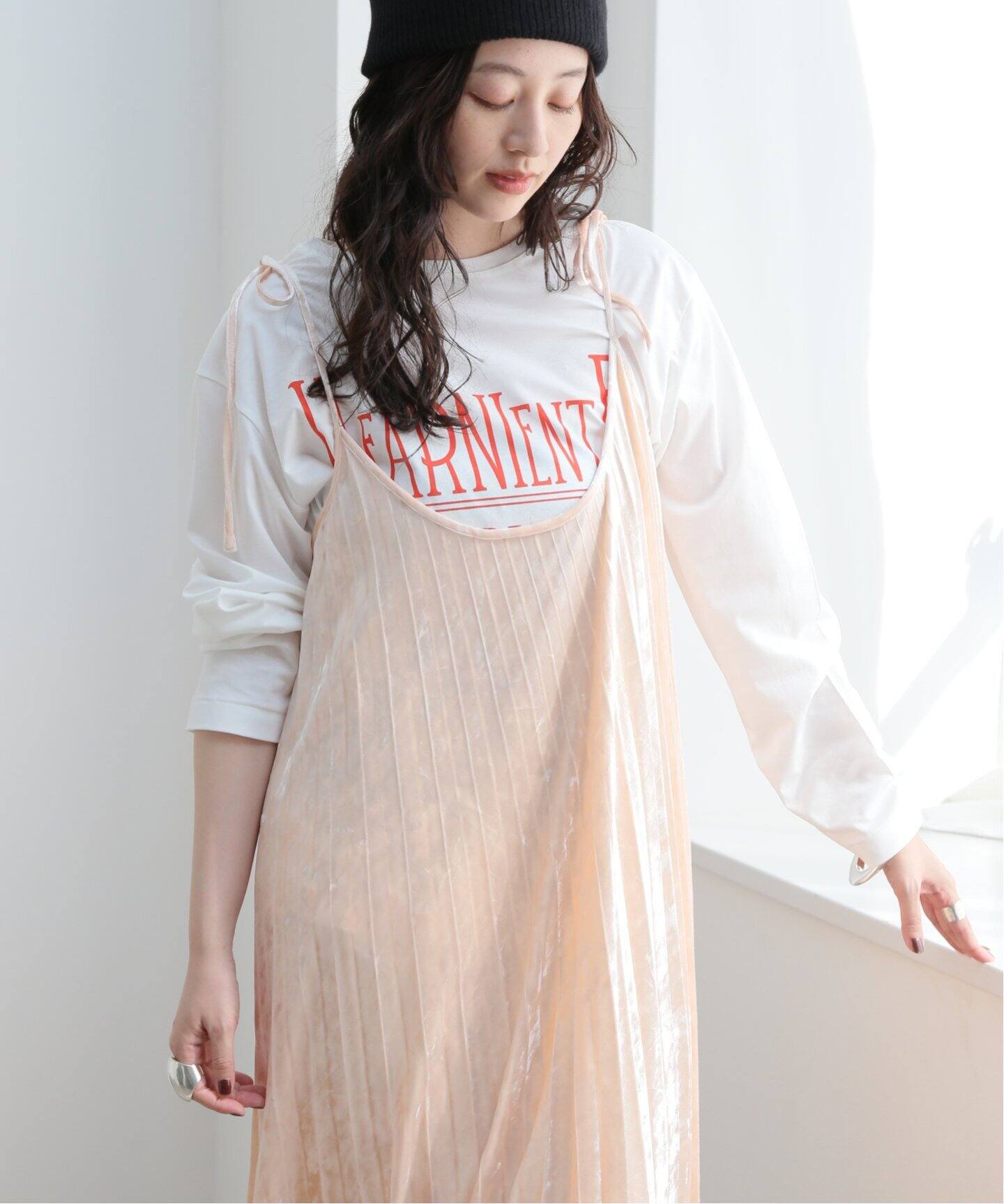 クラッシュベロアプリーツキャミワンピース Joint Works ジョイントワークス 公式のファッション通販 Baycrew S Store
