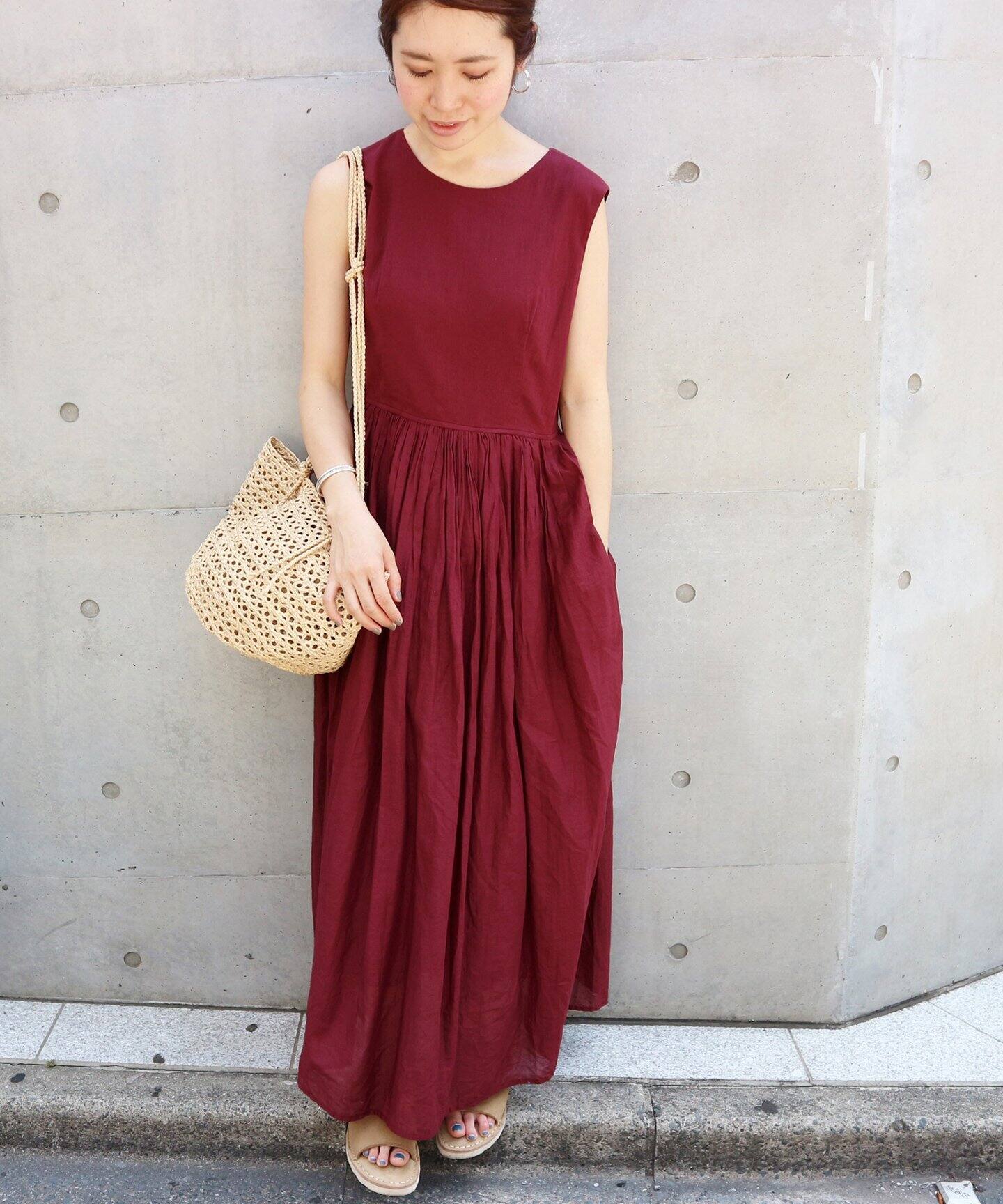 代引き不可 コットンボイルフラワーノースリーブワンピース イエナ ロングワンピース Alrc Asia