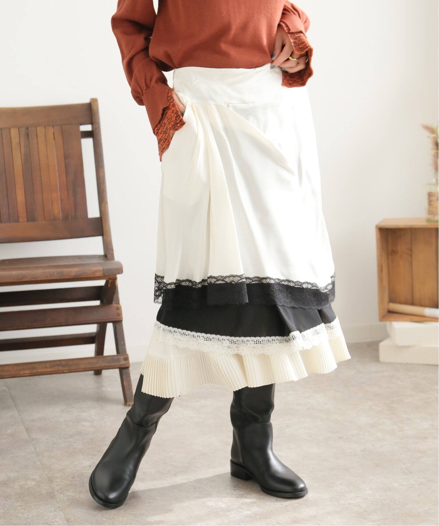 FACETASM/ファセッタズム】 レーススカート（ロング・マキシ丈スカート  