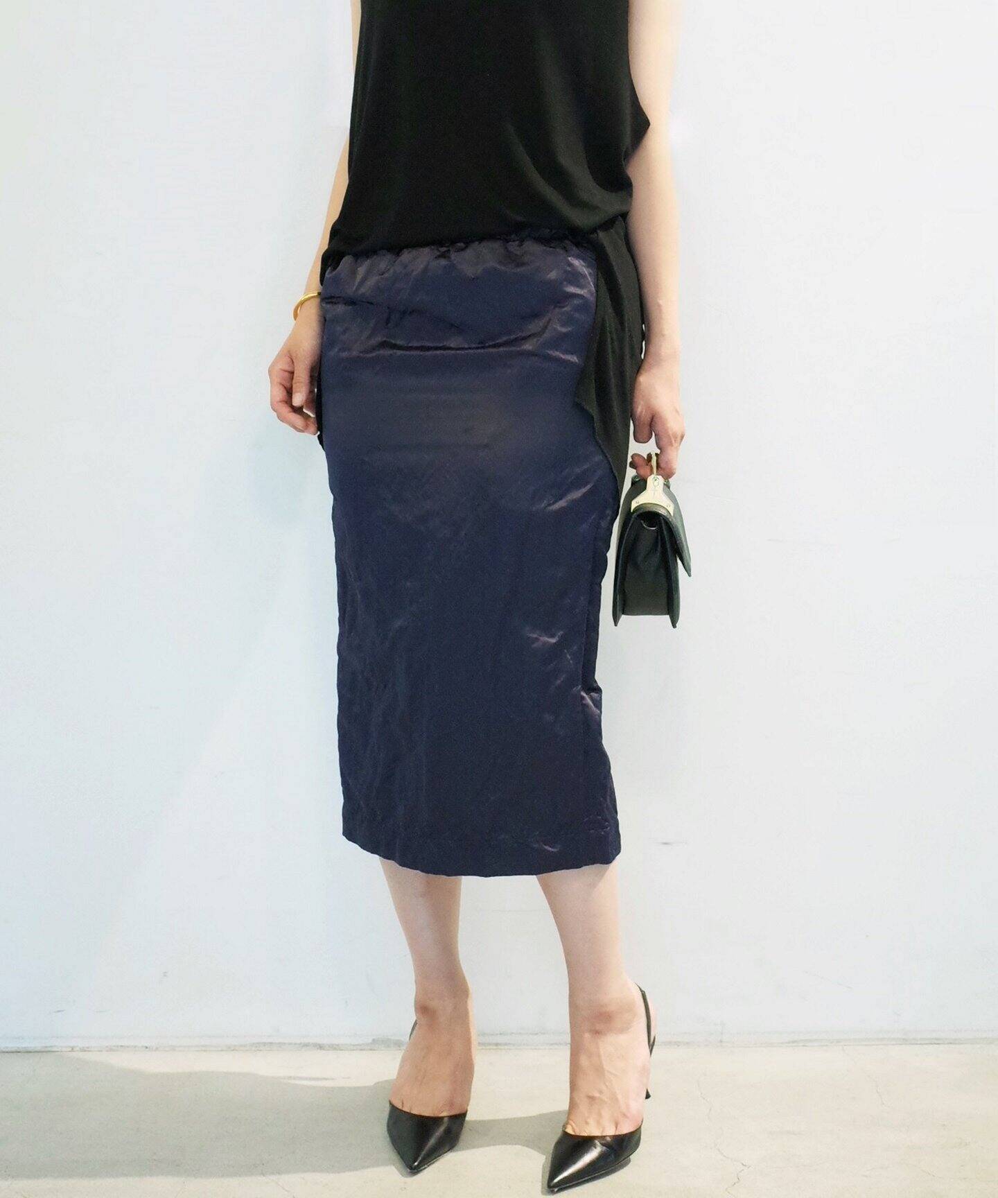 ☆crease finish スカート◇（ひざ丈スカート）｜Deuxieme Classe  