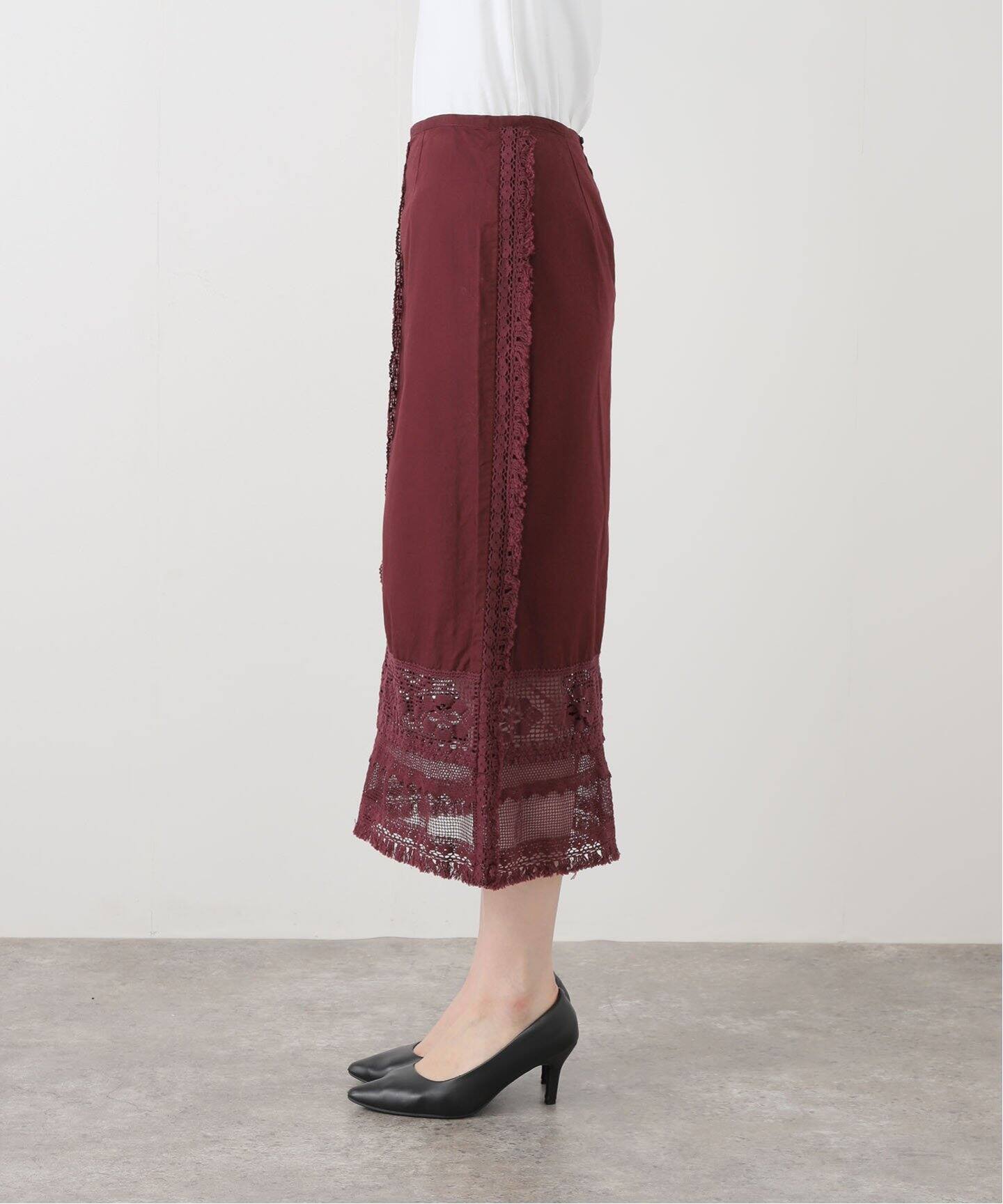 IENA LA BOUCLE トーションLACEキリカエスカート◇（ひざ丈スカート 
