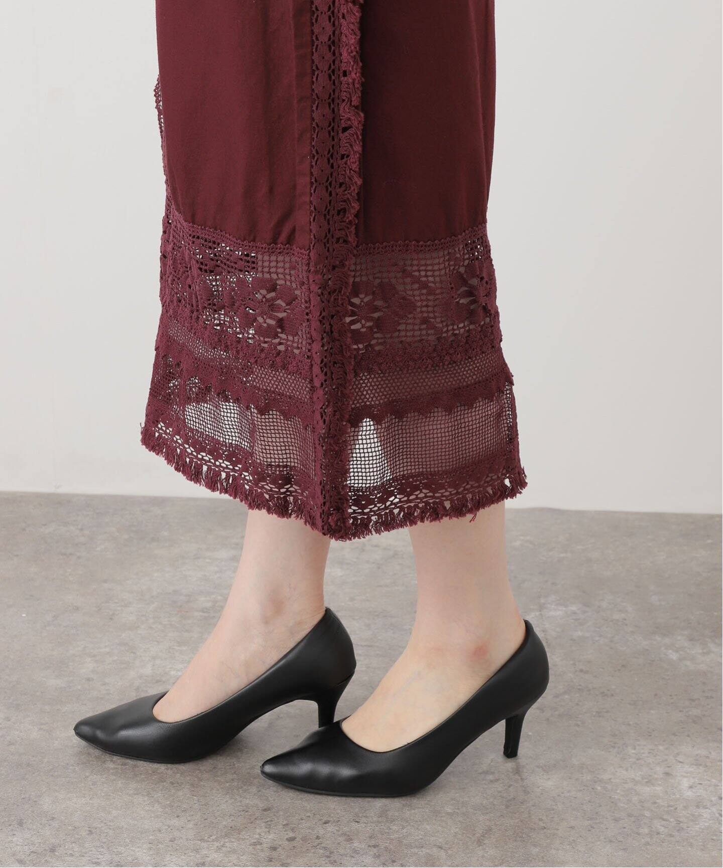 IENA LA BOUCLE トーションLACEキリカエスカート◇（ひざ丈スカート 