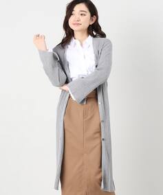 ワイドリブロングカーディガン