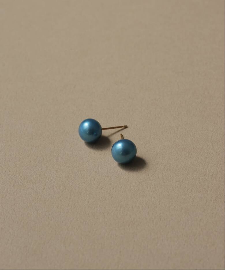 インディゴパール8mm1粒ピアスK10（両耳）（ピアス（両耳用））｜Lilas 