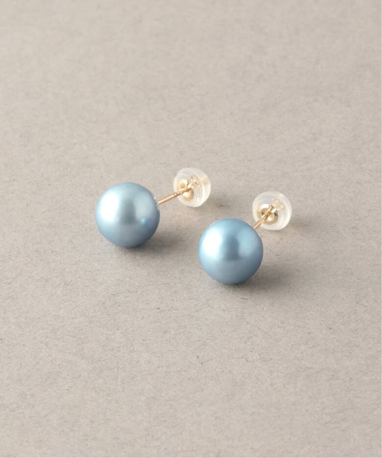 インディゴパール8mm1粒ピアスK10（両耳）（ピアス（両耳用））｜Lilas 