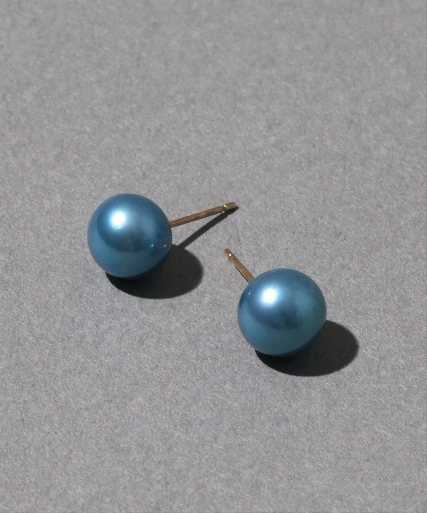 インディゴパール8mm1粒ピアスK10（両耳）（ピアス（両耳用  