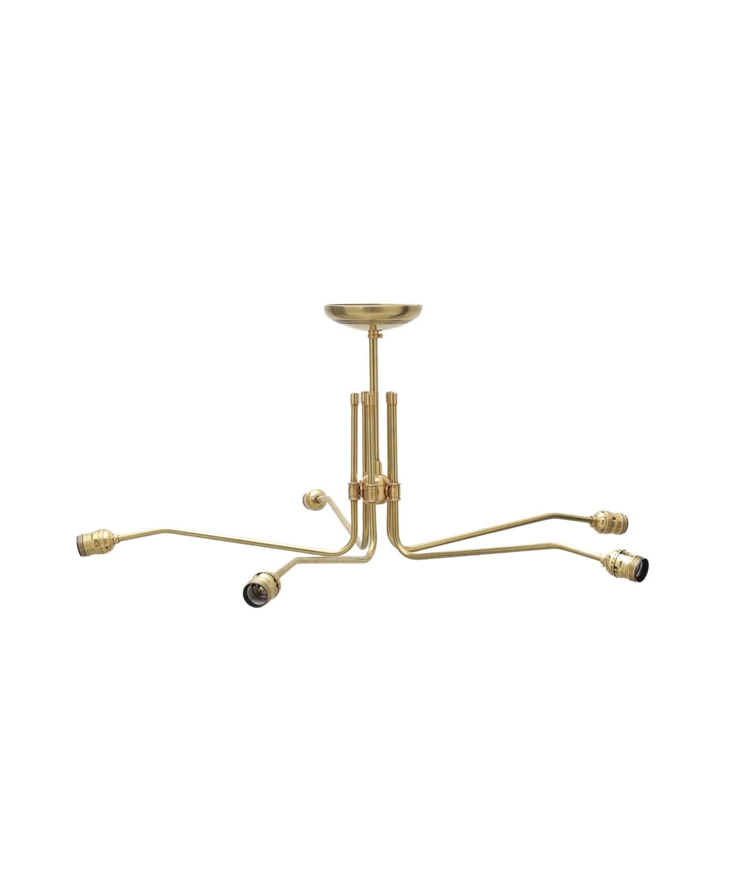 SOLID BRASS LAMP MEDIUM LONG 5ARM BRASS ソリッドブラスランプ（照明 