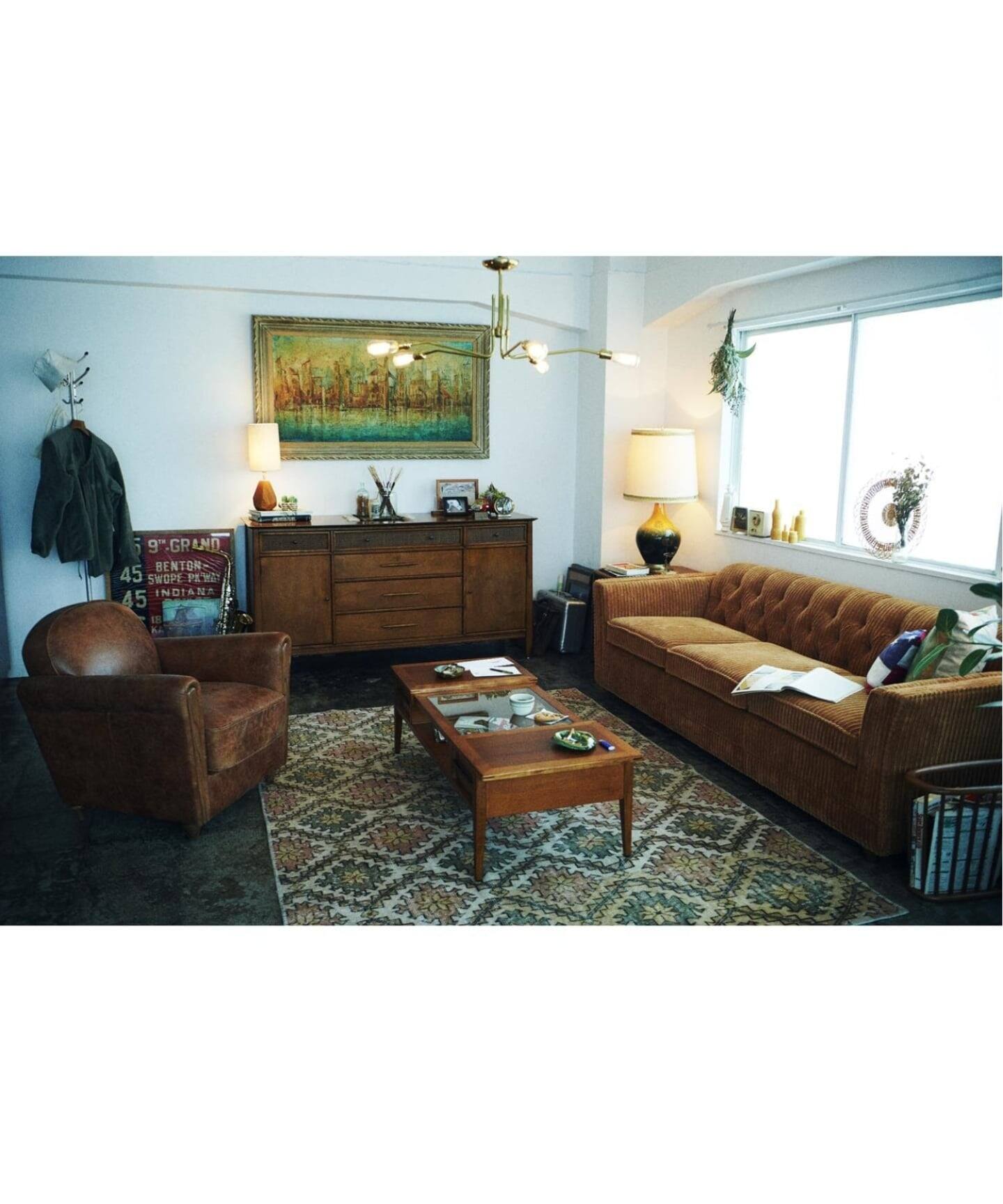 SOLID BRASS LAMP MEDIUM LONG 5ARM BRASS ソリッドブラスランプ（照明