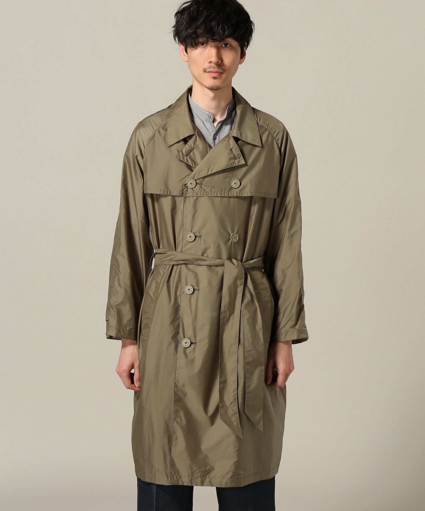 Nylon Raglan Trench Coat 18020330200418: Brown