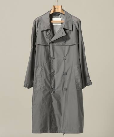 Nylon Raglan Trench Coat 18020330200418: Grey Nylon Raglan Trench Coat 18020330200418: Grey