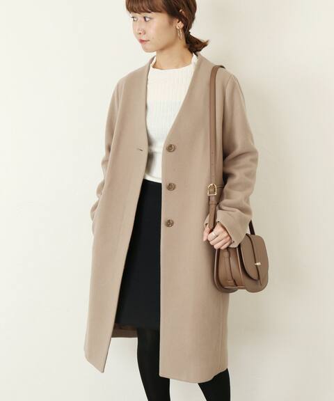 Vネックノーカラーコート Slobe Iena スローブ イエナ 公式の