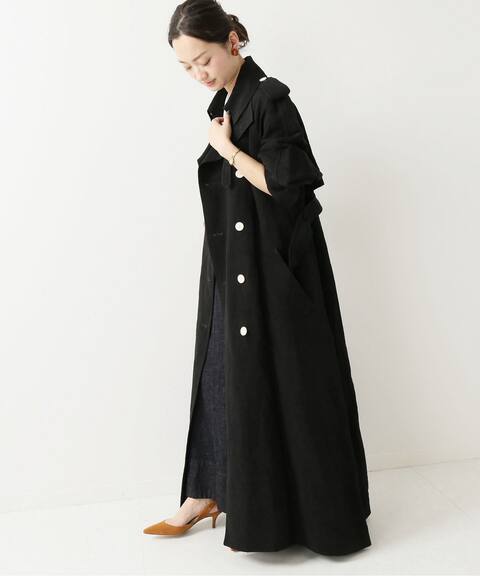 麻キュプラ マキシ丈トレンチコート Vermeil Par Iena