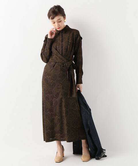 Clane クラネ ウエストリボンペイズリーシャツワンピース Journal Standard ジャーナルスタンダード 公式のファッション通販 Baycrew S Store