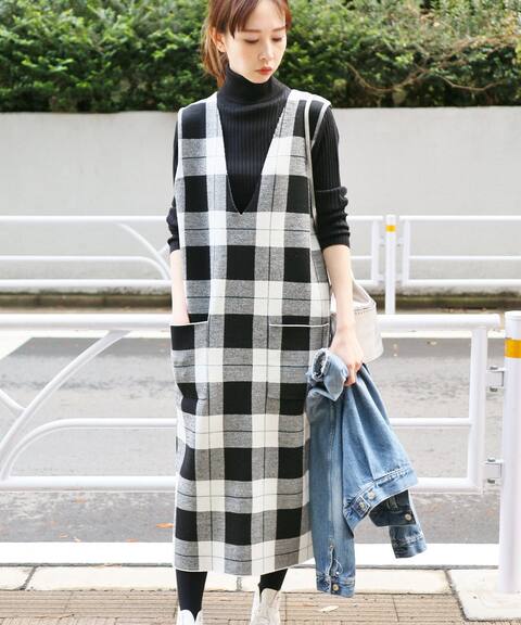 ニットジャカードチェックワンピース Iena イエナ 公式のファッション通販 Baycrew S Store