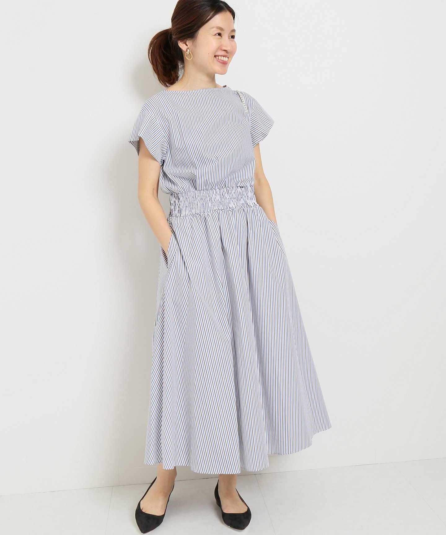 人気のファッショントレンド ぜいたくストライプ ワンピース 通販