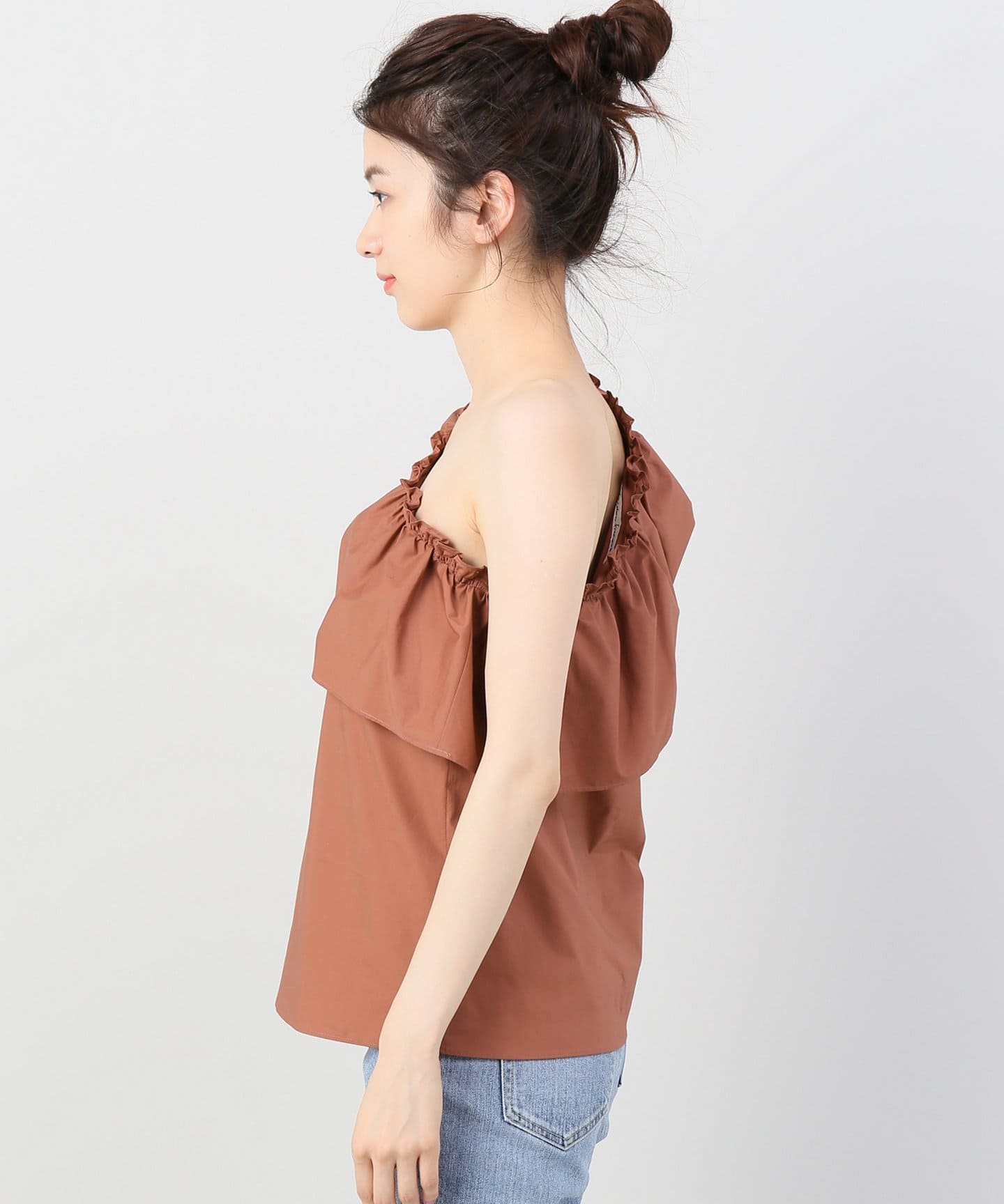 【美品】 フレームワーク シャツ ブラウス ワイドシルエット フリル 日本製】シワ加工ワイドシルエットブラウス(ブラウス・シャツ