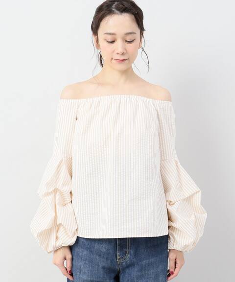 Petersyn ピーターシン ストライプオフショルダーブラウス Journal Standard Relume ジャーナルスタンダード レリューム 公式のファッション通販 Baycrew S Store