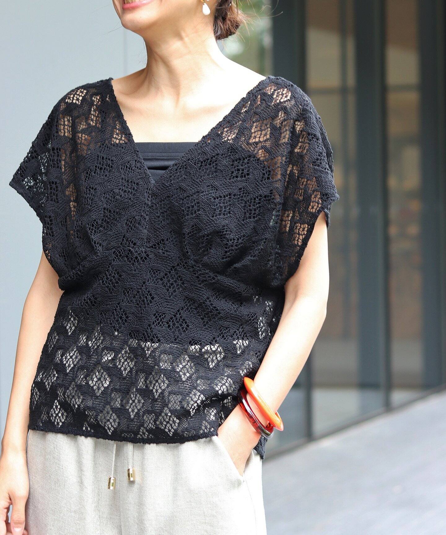 IENA LA BOUCLE CARPENTIER ブラウス◇|IENA(イエナ)公式の 【超目玉枠】 イエナ トップス グレー ブラック シャツ/ブラウス(半袖/袖なし)