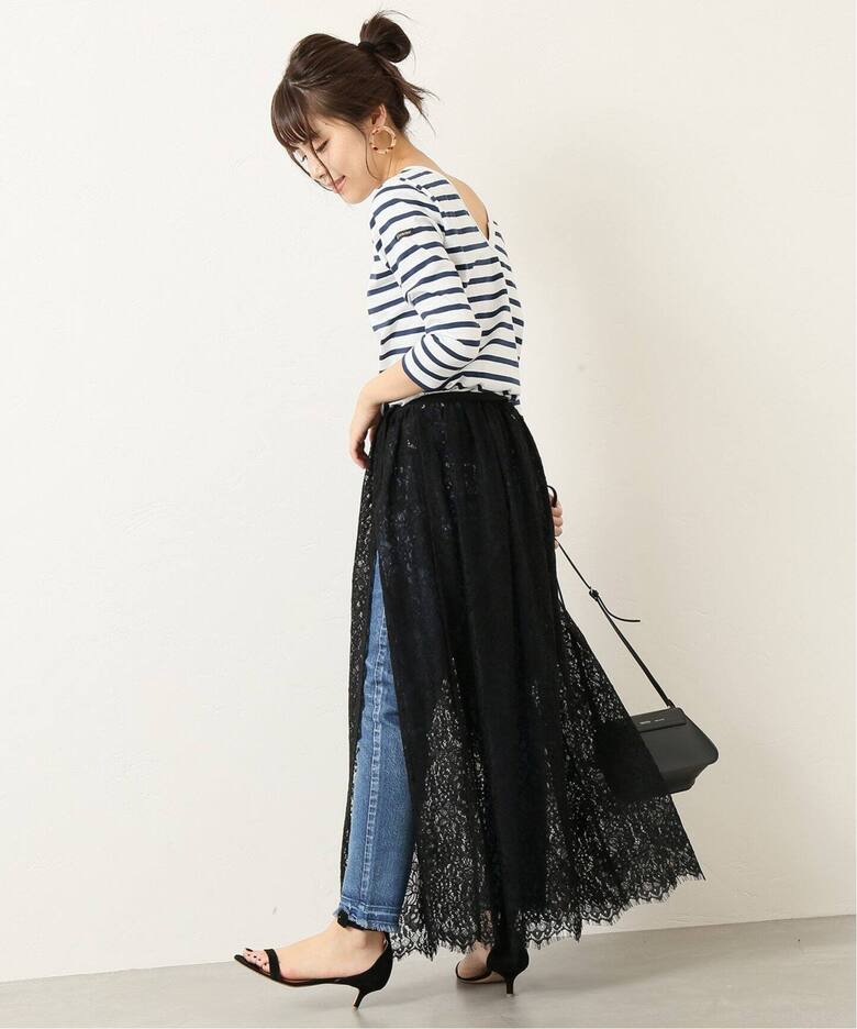 ラッセルレースレイヤーマキシスカート2◇（ロング・マキシ丈スカート  