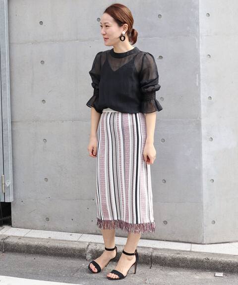 地柄ストライプスカート Noble ノーブル 公式のファッション通販 Baycrew S Store