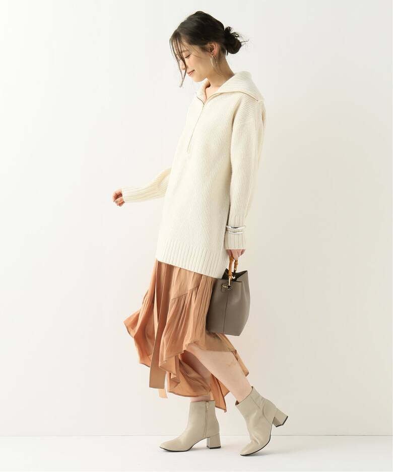 ELIN】 サテンフレアスカート（ひざ丈スカート）｜NOBLE（ノーブル）の  